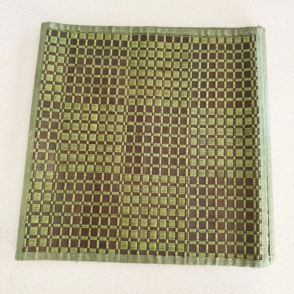 8 Roll Out Placemats 70s Woven Square Orange Green Blue Bohemian